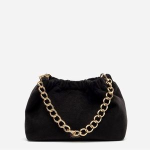 NWT Frances Valentine Bici Chain Pouch ~ Black Velvet